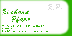 richard pfarr business card